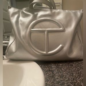 Medium Silver Telfar bag